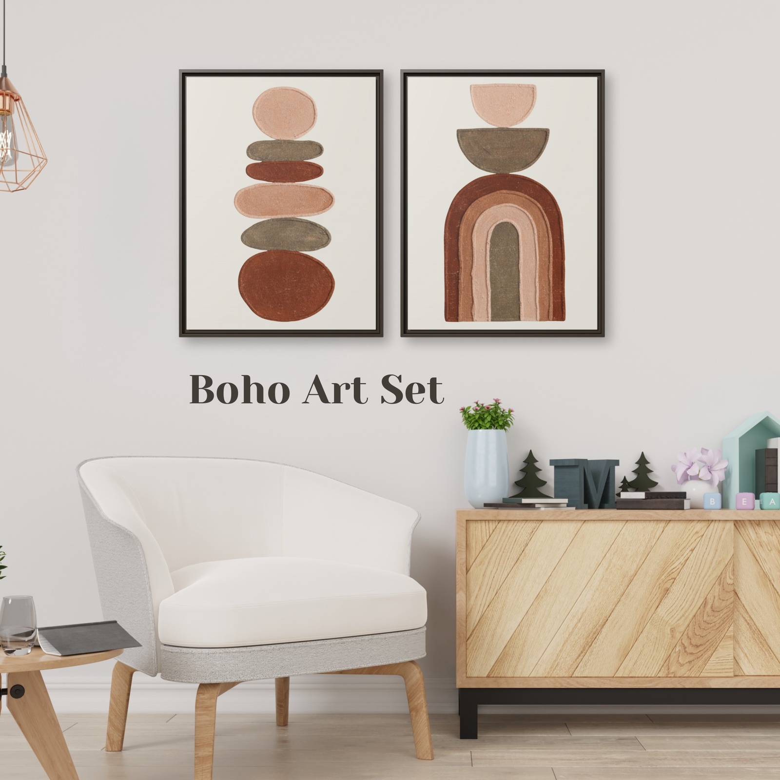 boho wall art frame set, beautifull wall decor canvas prints