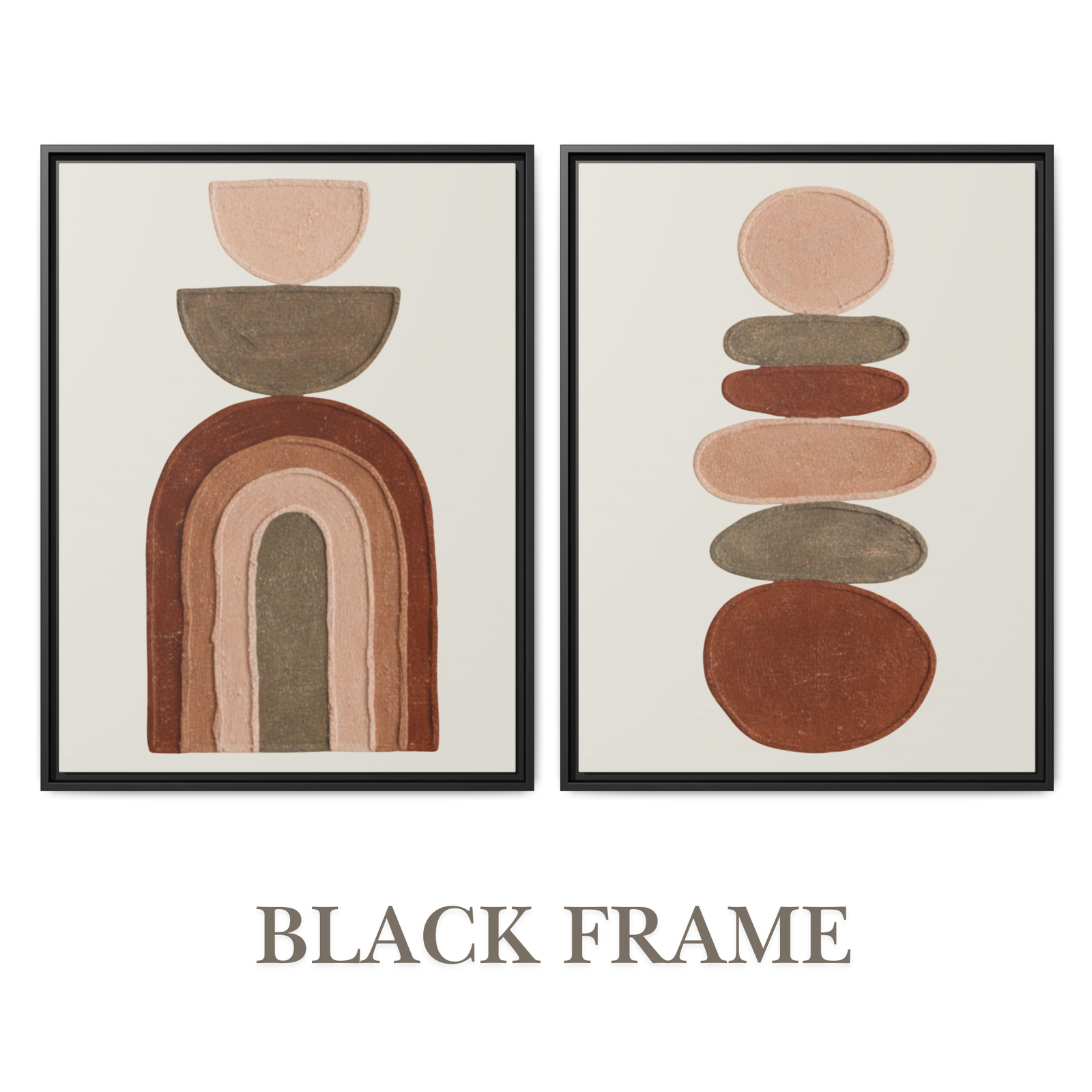 boho wall art frame set, black framed, beautifull wall decor canvas prints