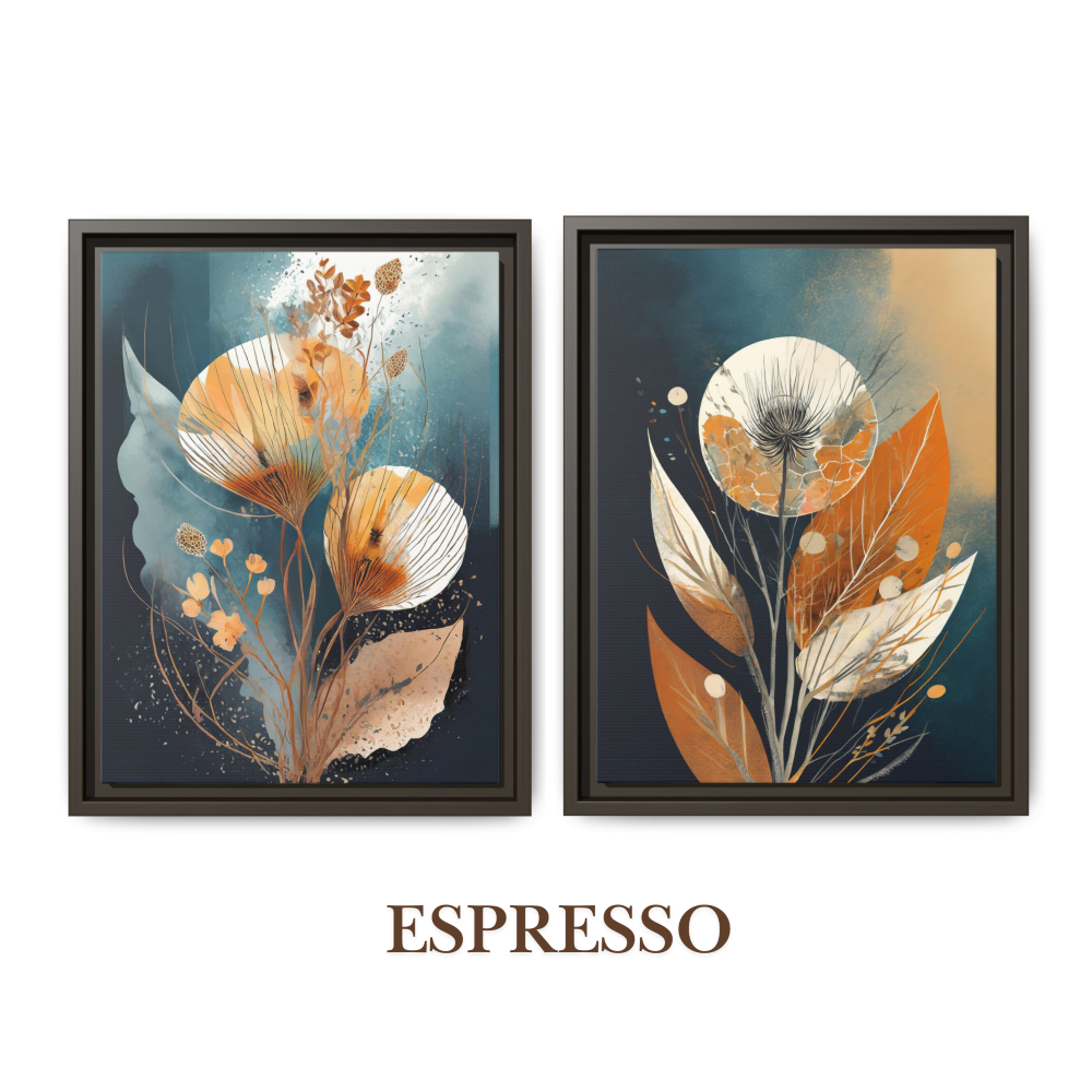 Flower Aesthetics 2, Boho paintings, espresso framed Art, by Arts Fiesta Flower Aesthetics 2, Boho paintings, espresso framed Art, by Arts Fiesta