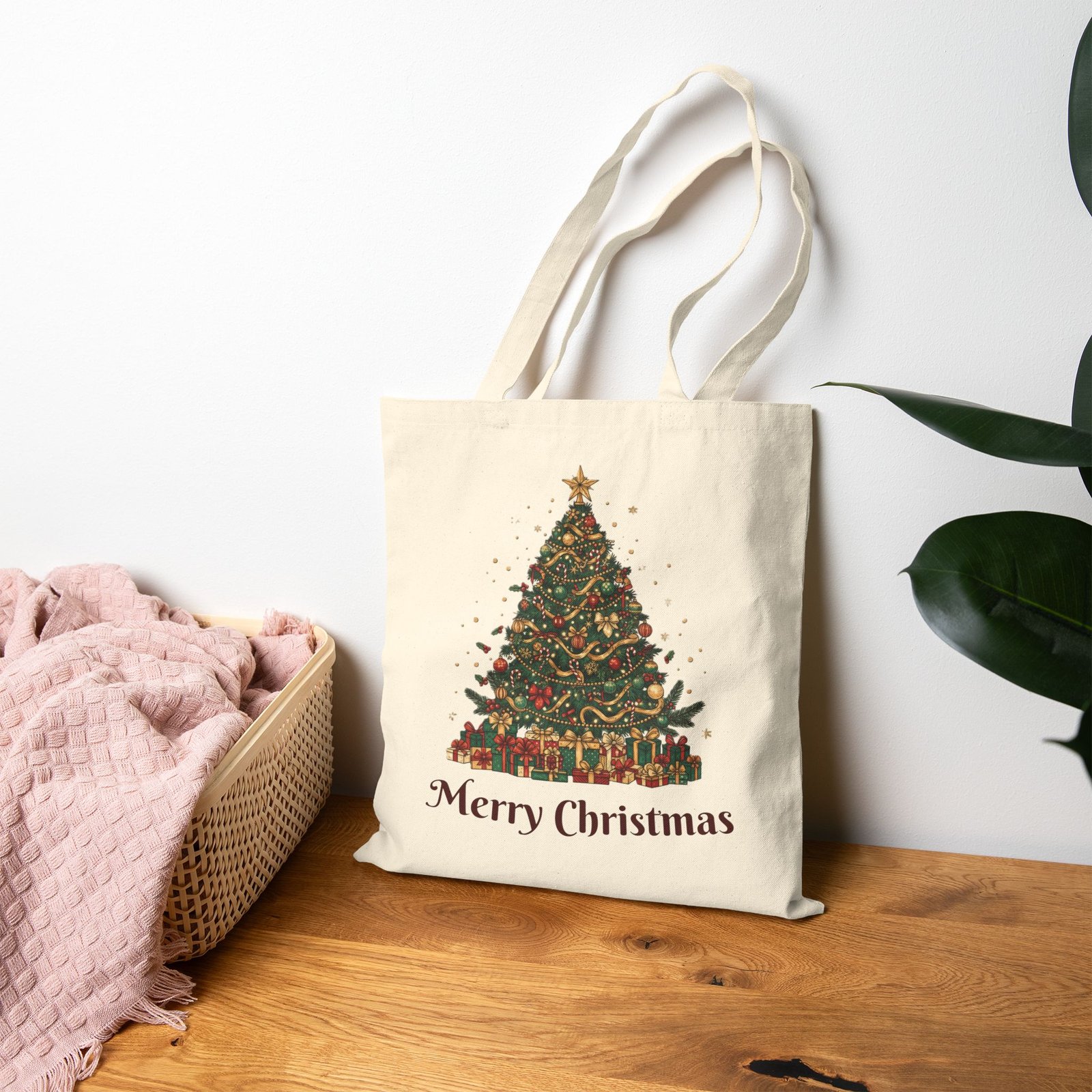 Christmas Tree Tote Bag – Festive Holiday Gift Bag