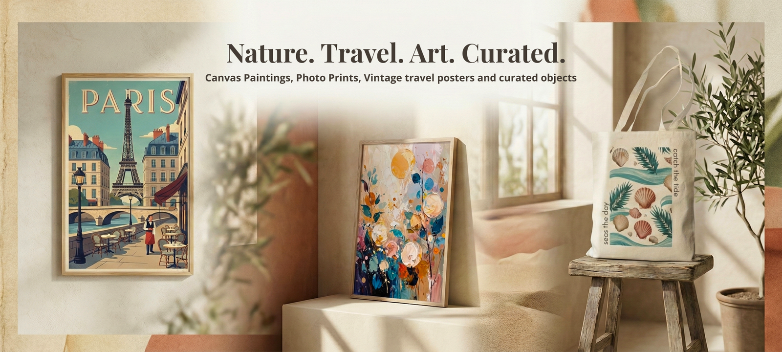 Nature. Travel. Art. Curated. Banner Arts Fiesta- online art gallery selling paintings, prints, posters, totes, travel and nature related decor