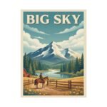 Big Sky Montana Vintage Travel Poster