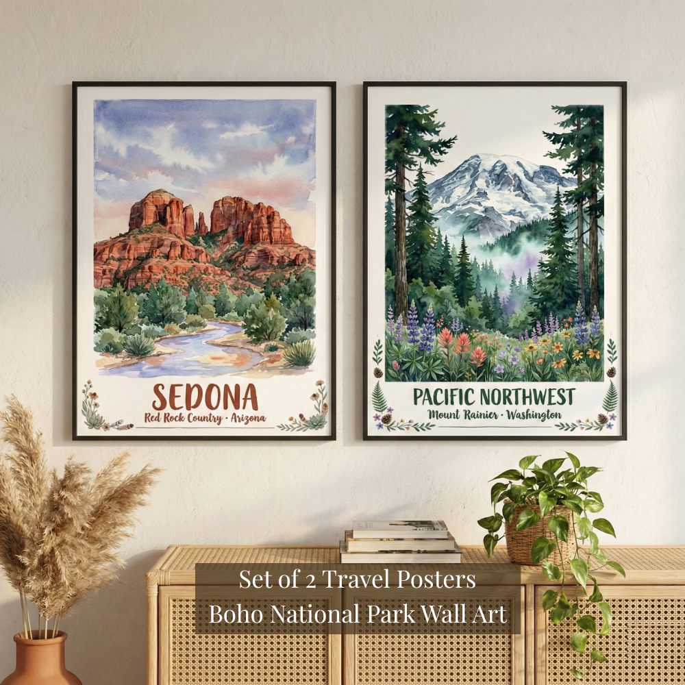 Boho National Parks - Sedona, Pacific Northwest posters shop now