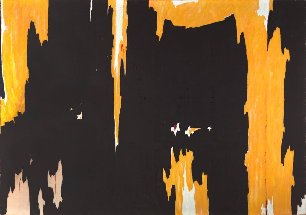 Artist: Clyfford Still​
Year: 1957
This highly personal piece reflects Still's secretive nature and his belief that his emotionally charged work should be shielded from the superficiality of typical art critics.