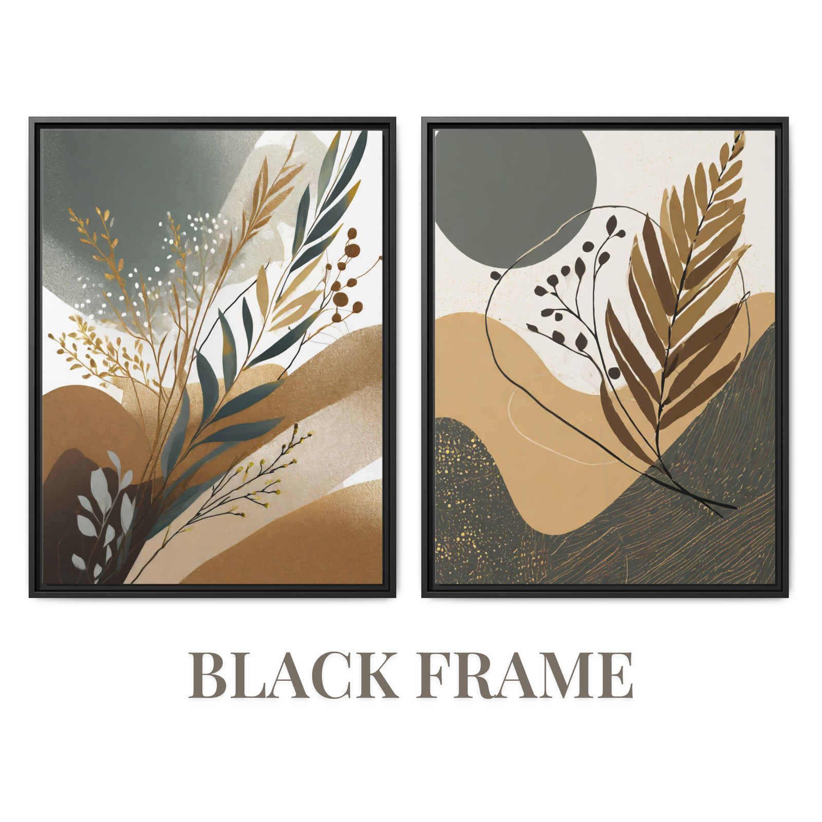 Boho Abstract Art Black Frame Boho Abstract Art, Boho painting black framed painting, by Arts Fiesta