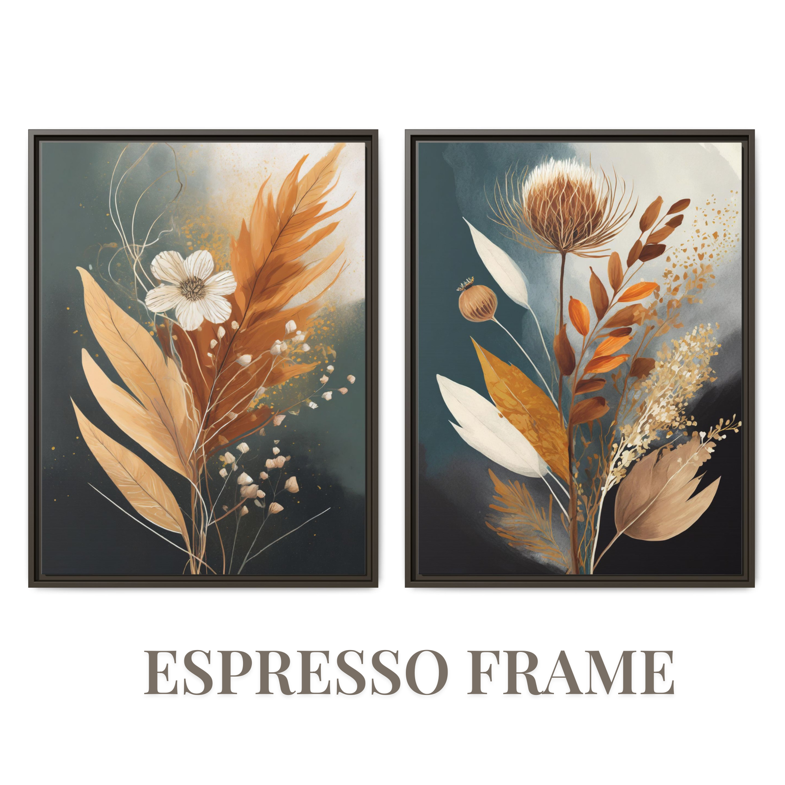 Flower Aesthetics 2 Espresso Frame