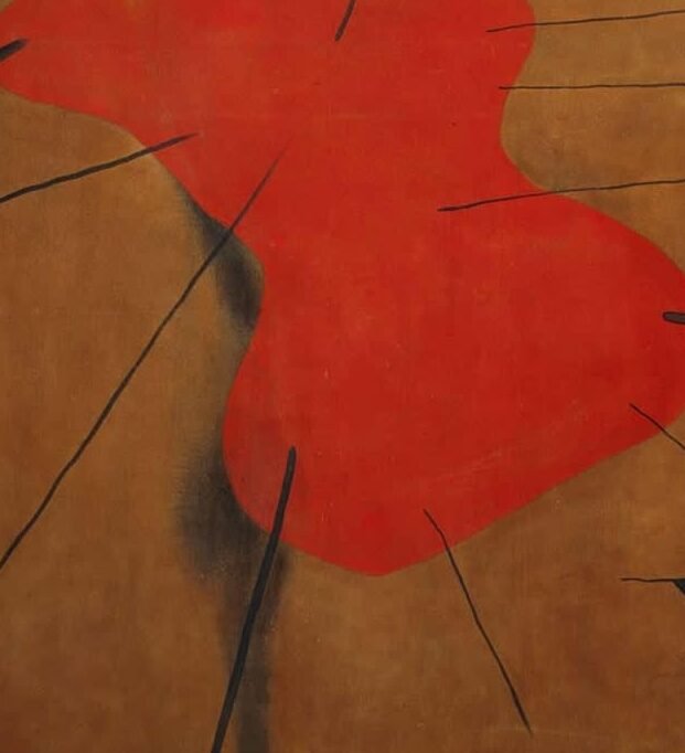 Artist: Joan Miro.​
Year: 1925.￼​
This playful yet frightening painting dissolves the barriers between Abstraction and Surrealism, bringing the artist's subconscious visions to the canvas.￼​