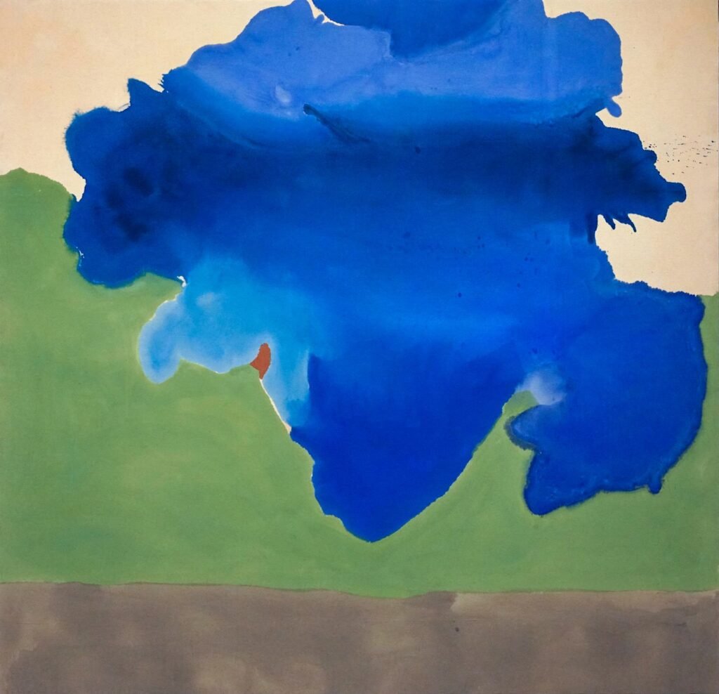Artist: Helen Frankenthaler​
Year: 1952
Painted when Frankenthaler was just 23 years old, this seminal piece was inspired by a summer road trip to the landscapes of Nova Scotia.