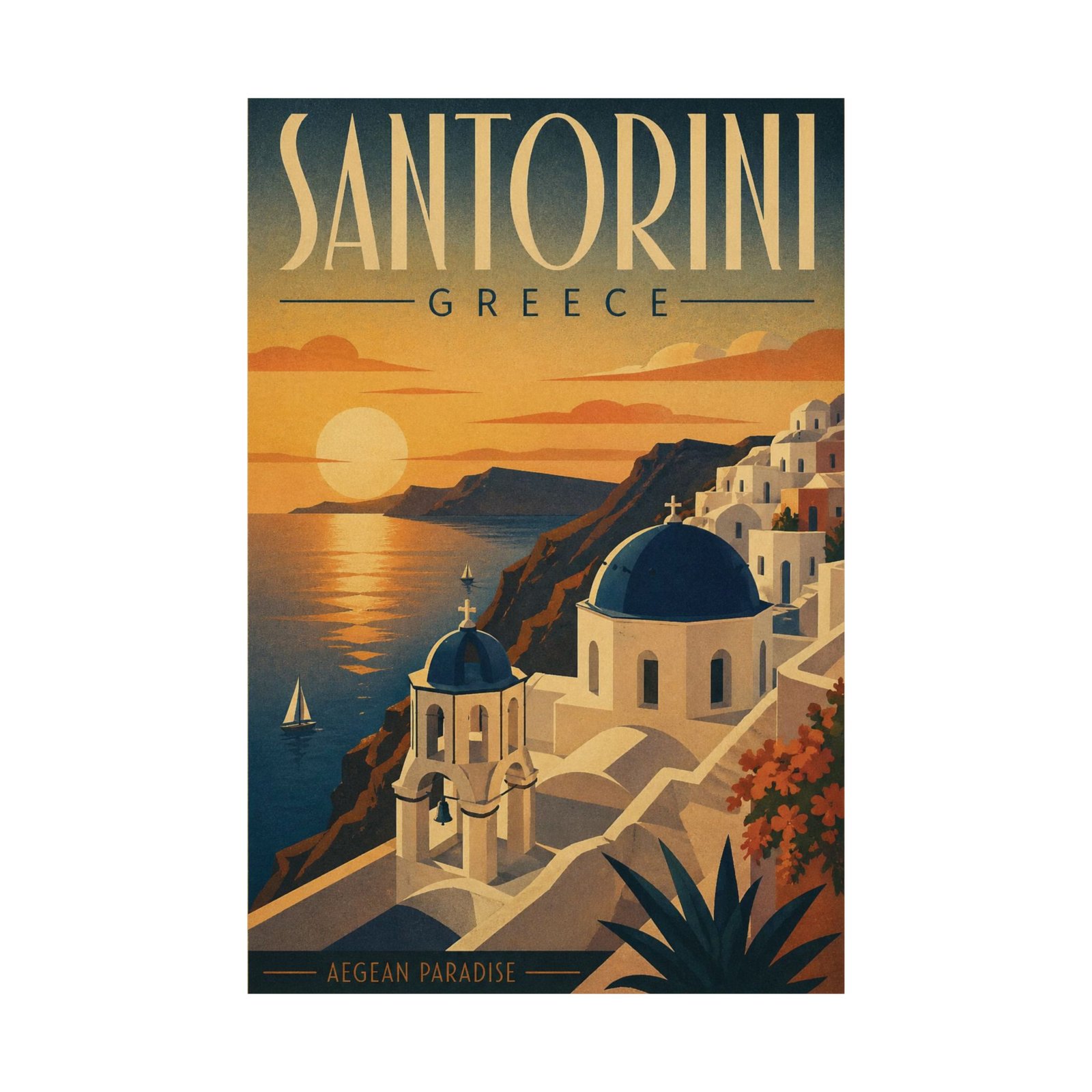 Santorini Travel Poster