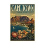 Cape Town Travel Poster Vintage Wall Art