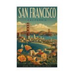 San Francisco Travel Poster Vintage Wall Art