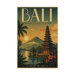 Bali Indonesia Travel Poster Vintage Wall Art