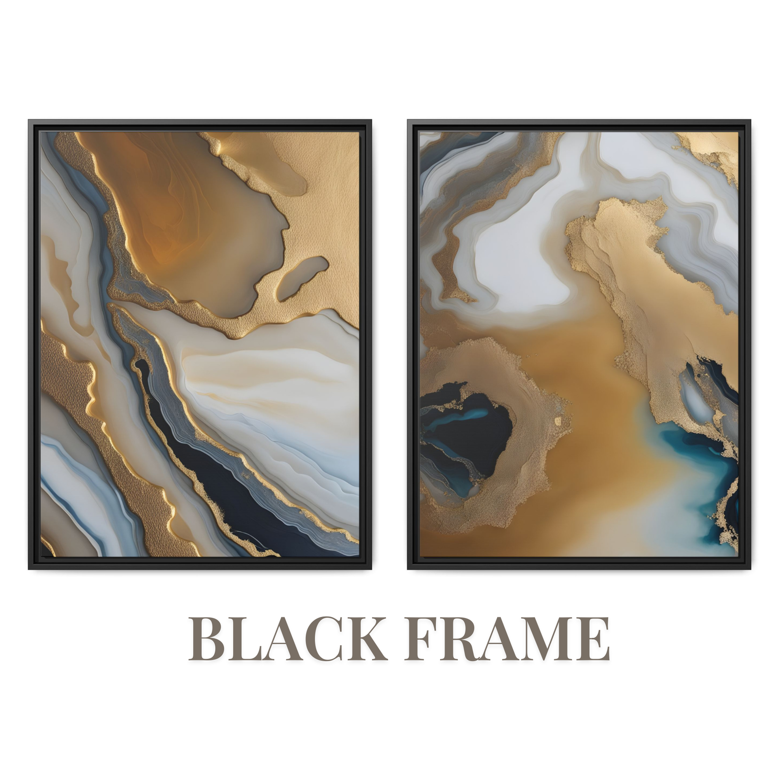 coastal vibe stretched canvas abstract painting black frame