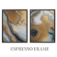 coastal vibe stretched canvas abstract painting espresso frame