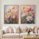Abstract Flowers, Botanical painting for home
