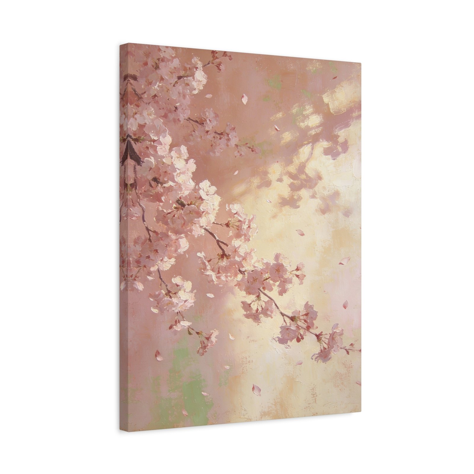 Blush Pink Boho Floral Wall Art Set of 3,1 Stretched Canvas