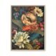 Dark Boho Floral Canvas Wall Art Botanical Print Blonde Wood Frame