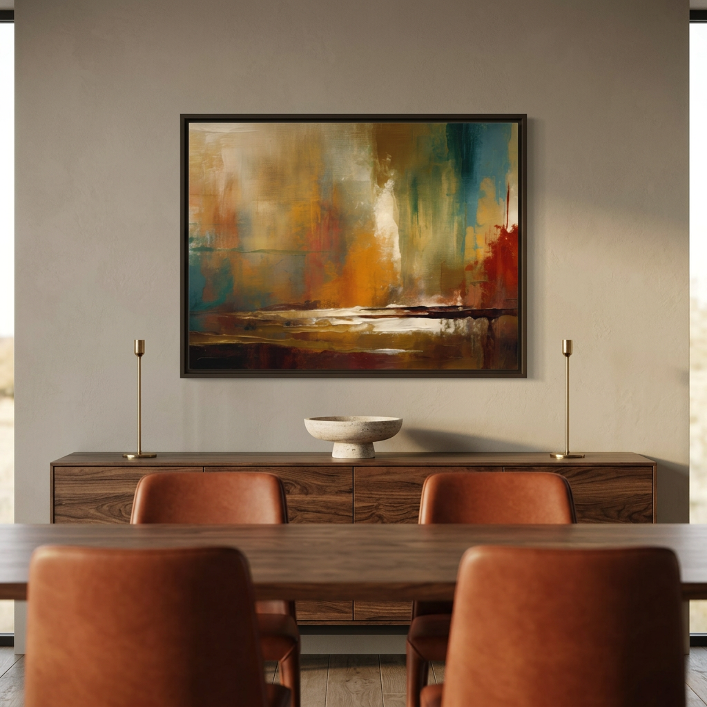 Earthbound Whispers abstract canvas painting for dining area, living room, offices