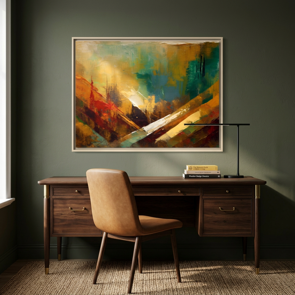 Echoes of clay abstract canvas painting for study room, bedroom, offices