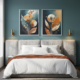 Flower Aesthetics 1 bedroom wall decor canvas painting, frame set of 2