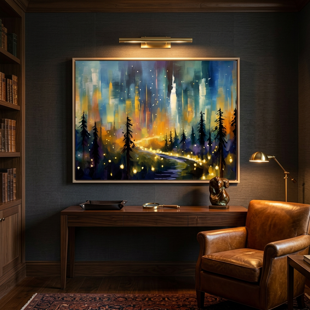 Forest lights canvas painting for offices, home