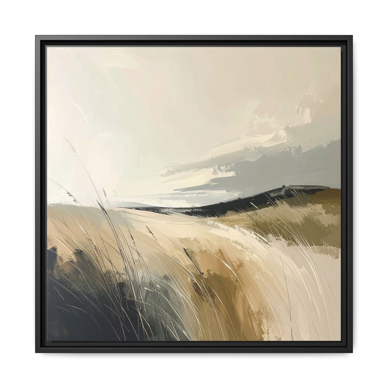 Earthy Abstract Grass Field Art | Organic Modern Landscape Canvas | living room wall art