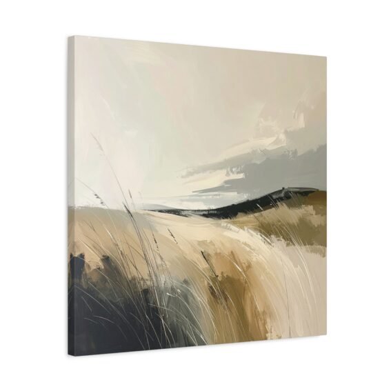 Earthy Abstract Grass Field Art | Organic Modern Landscape Canvas | living room wall art