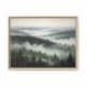 Moody Foggy Forest Canvas Wall Art Blonde Wood Frame