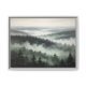 Moody Foggy Forest Canvas Wall Art White Frame