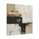River Stone Abstract Wall Art Office | Wabi-Sabi Industrial Canvas