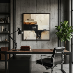 River Stone Abstract Wall Art Office