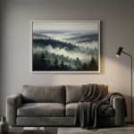 Moody Foggy Forest Canvas Wall Art