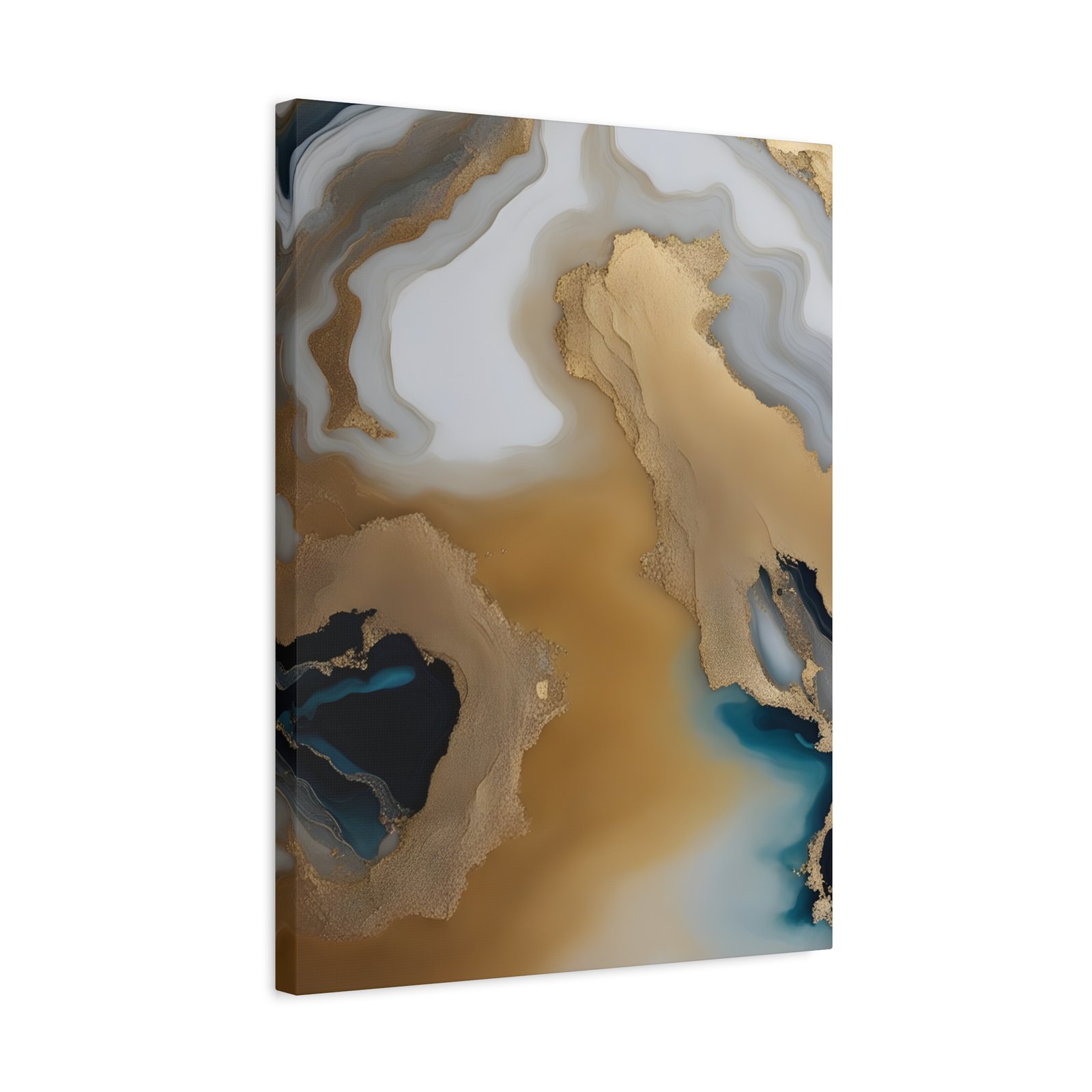 coastal vibe stretched canvas abstract painting side view panel 1