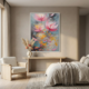 abstract flower canvas painting for bedroom, hallway, living room