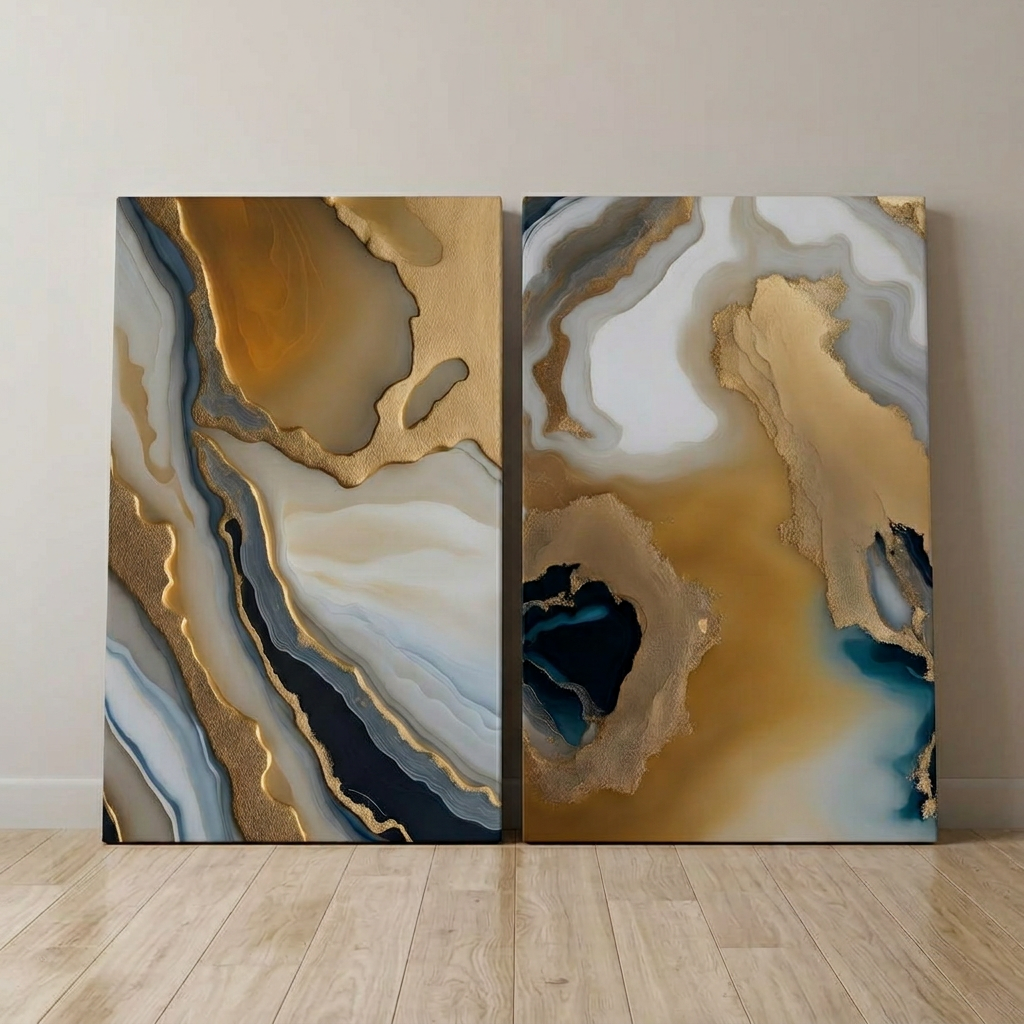 coastal vibe stretched canvas abstract painting