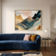 magical mountains gold accent painting for living room