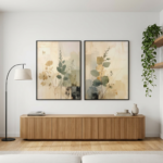 Olive Branch Wall Art Neutral Beige Set of 2