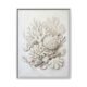 Ivory Reef White Frame Ivory Reef coral and shell painting in a white gallery frame, seamless coastal canvas wall art for bedroom or living room, monochromatic cream botanical print on pale background, Arts Fiesta