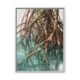 Mangrove tree roots painting in a white gallery frame, airy tropical nature canvas wall art for bedroom or living room, warm rust and cool teal botanical landscape print, Arts Fiesta