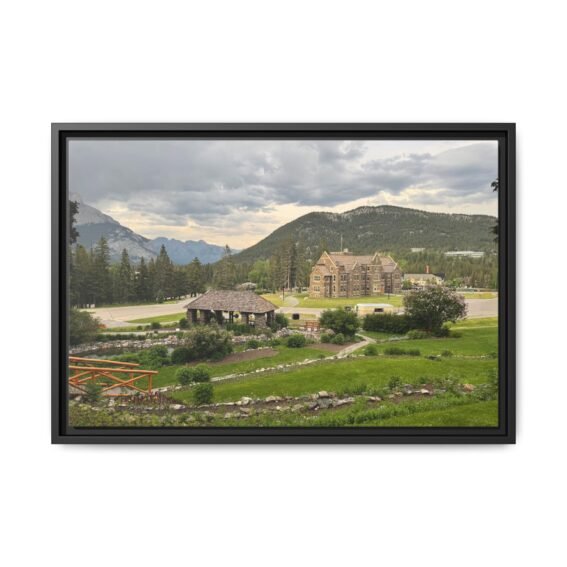 Banff Cityscape – Landscape View Black Frame