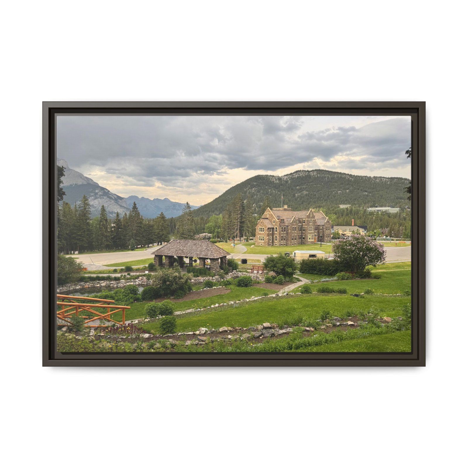 Banff Cityscape – Landscape View Espresso Frame Banff Cityscape – Landscape View Espresso Frame