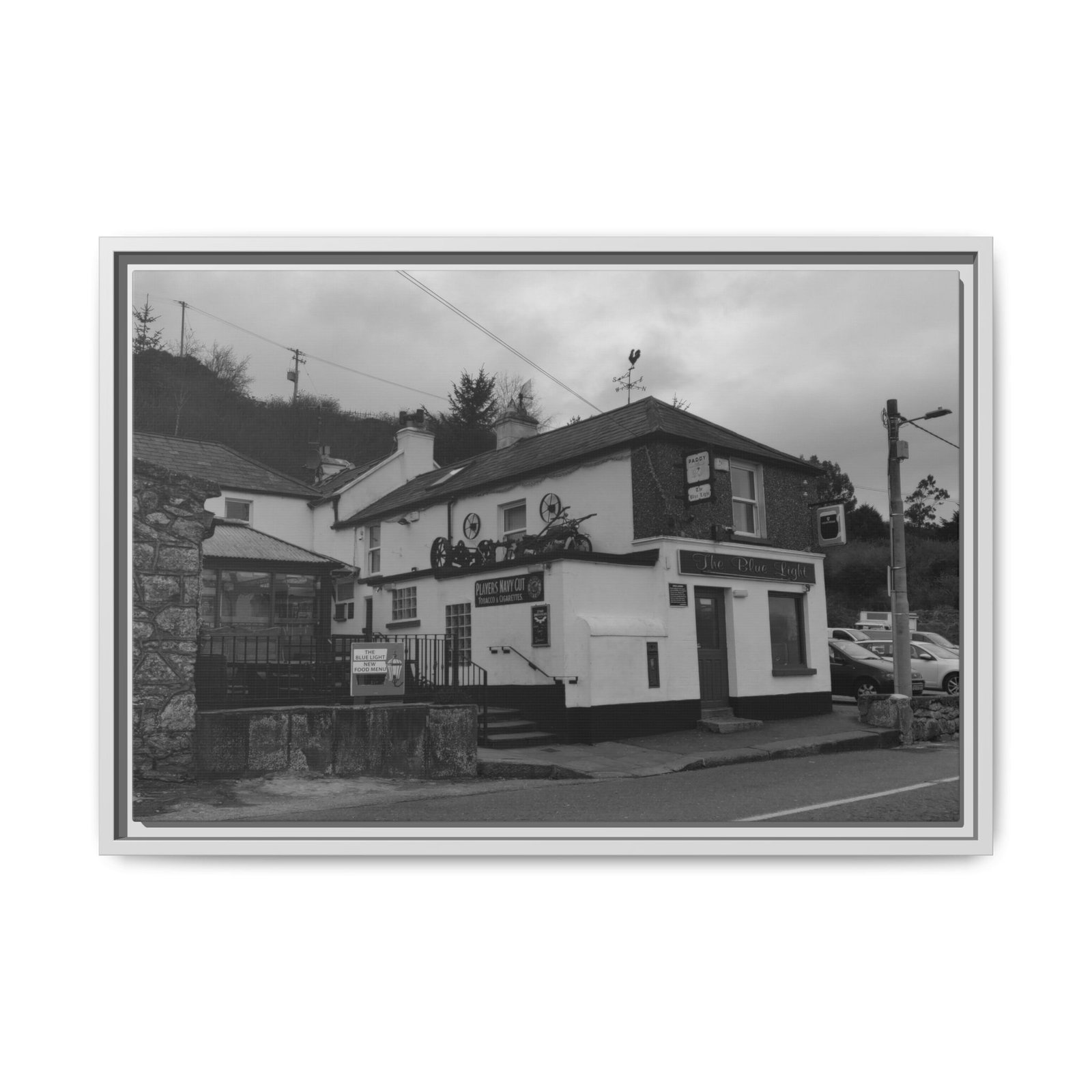 Old Irish Cafe White Frame Old Irish Cafe White Frame