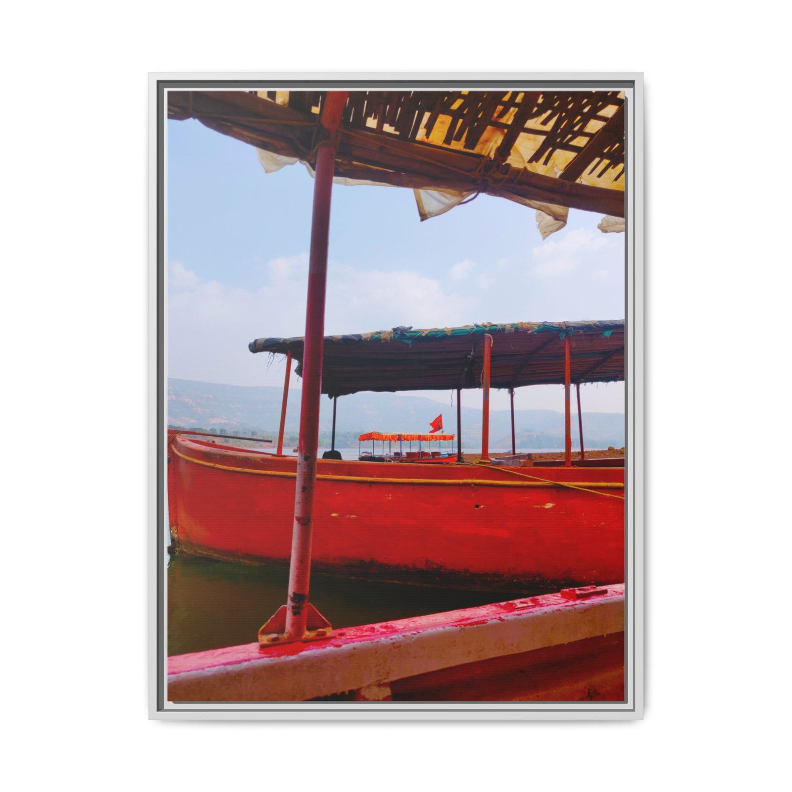 Red Boats White Frame