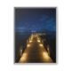 Twilight Pier over the Caribbean White Frame