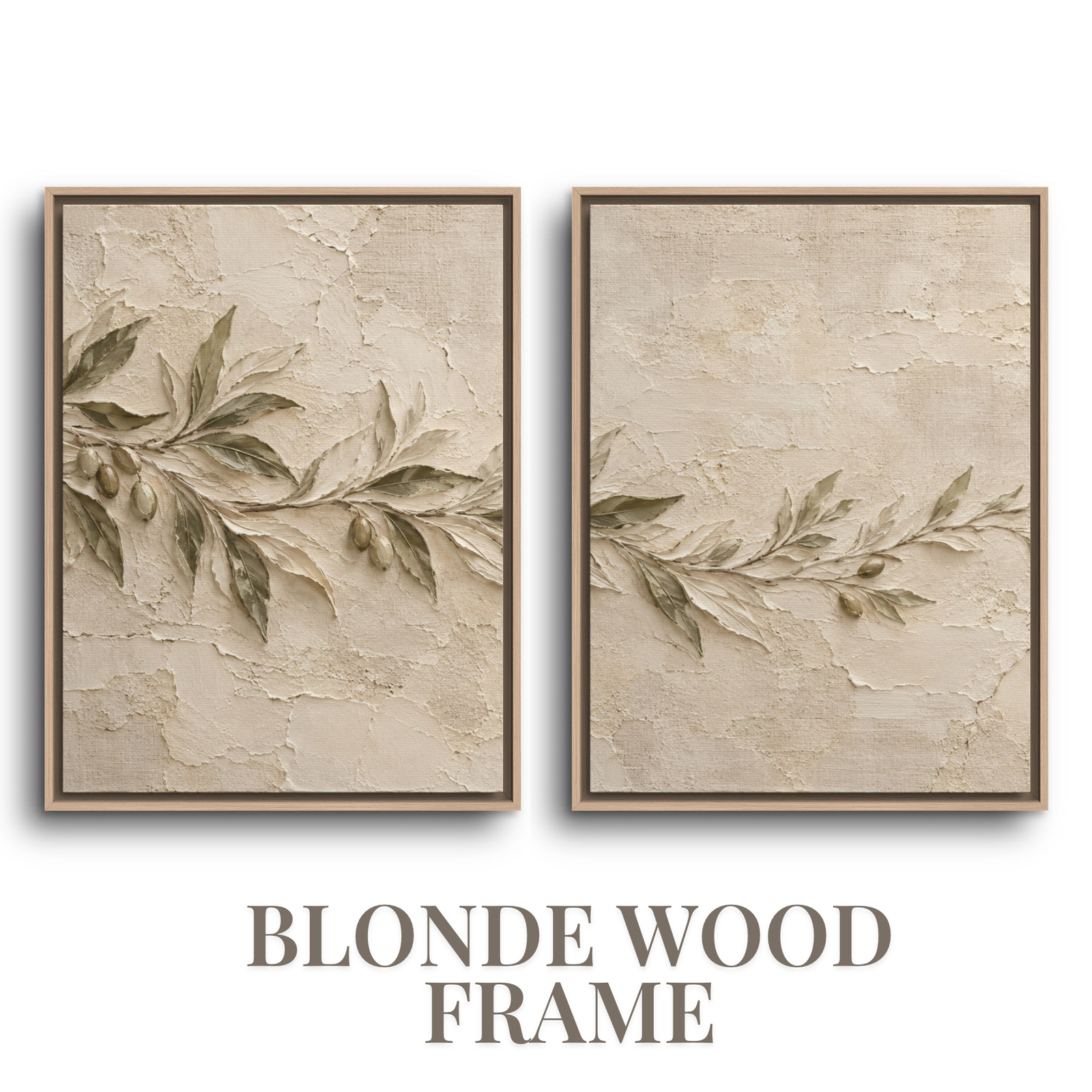 The Olea Suite | Olive Branch Framed Canvas Diptych (Set of 2) - Image 7