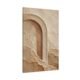 Individual left panel of organic modern triptych canvas featuring a minimalist recessed plaster arch and warm terracotta strata.